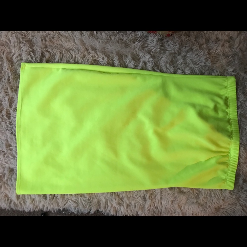 Neon yellow tube dress